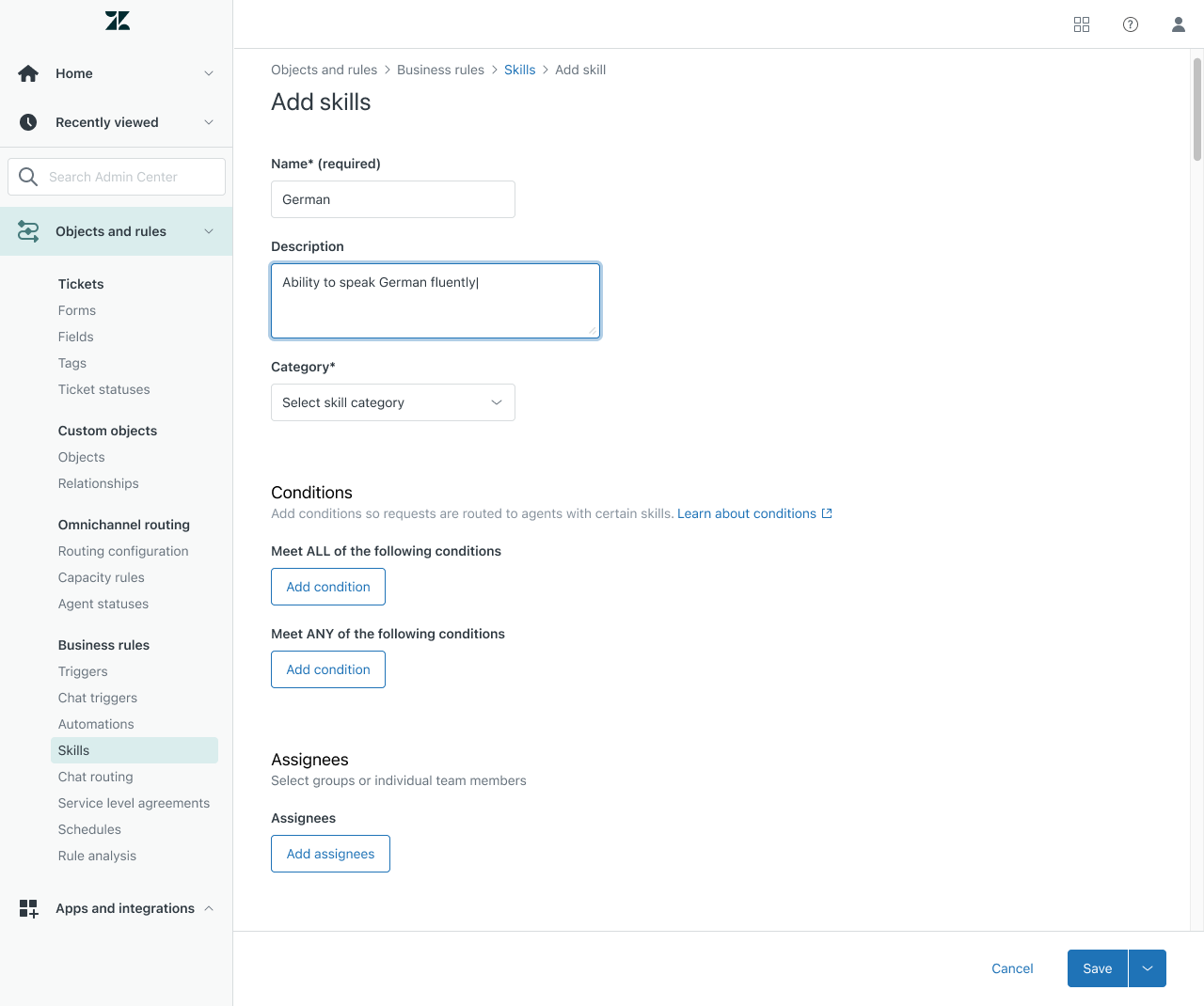 Zendesk, Skills based routing
